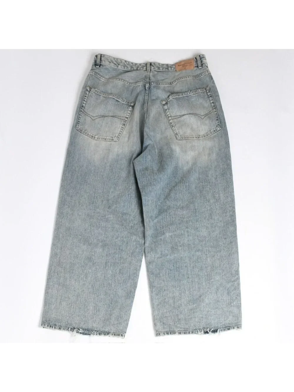 Balenciaga Baggy Wide Leg Denim Pants Indigo Blue Jeans Blanc